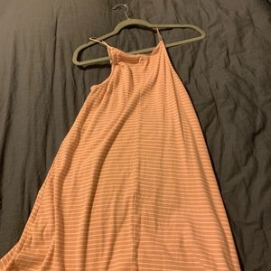 Pink and white striped dress